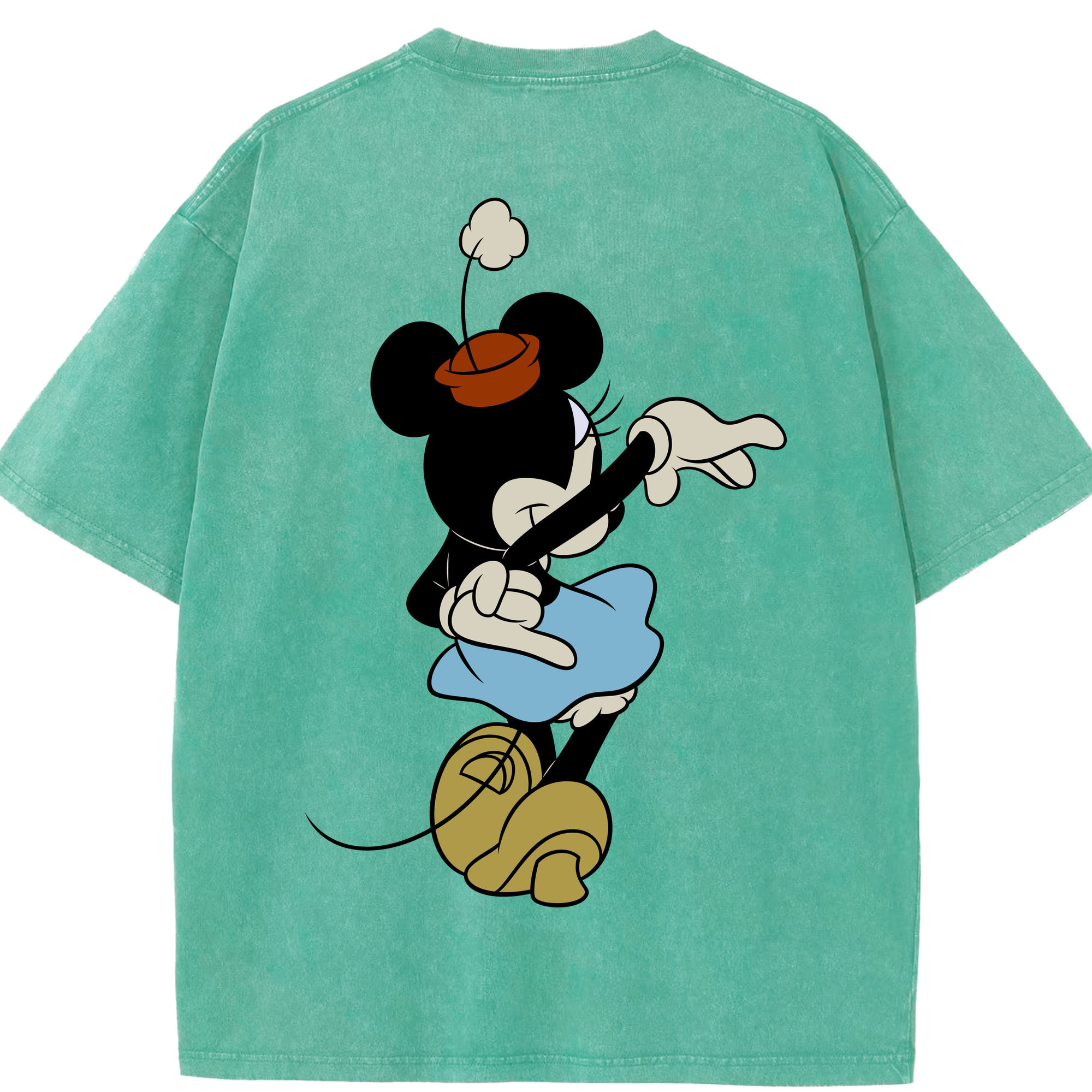 （画像用） ミッキーマウス Mickey Mouse 綿100% ヴィンテージ風 半袖Tシャツ（背面プリント）